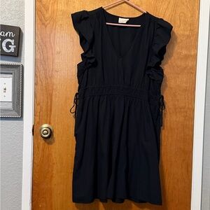 Universal Thread Black Ruffle Sleeve Mini Dress with Pockets